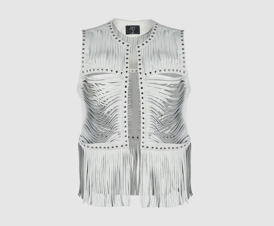 Quetzal Leather Vest White