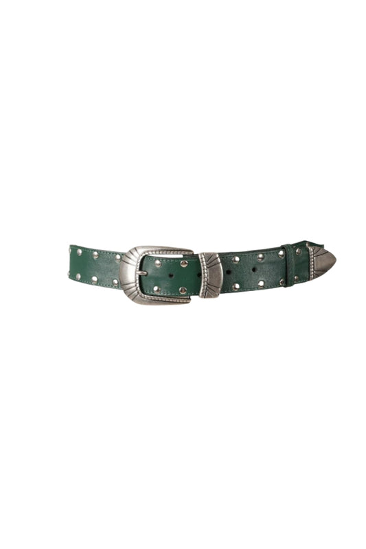 Revya Studded Leather Belt Olive