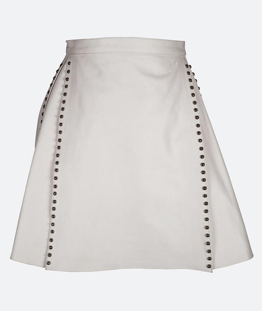 Sage Leather Skirt
