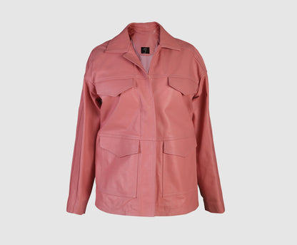 Sienna Leather Jacket Blush Pink