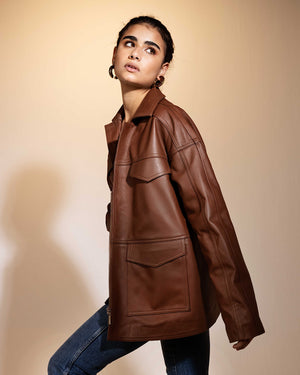 Sienna Leather Jacket Brown