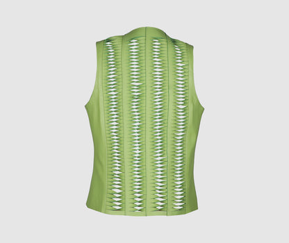 Surge Leather Vest Lime Green