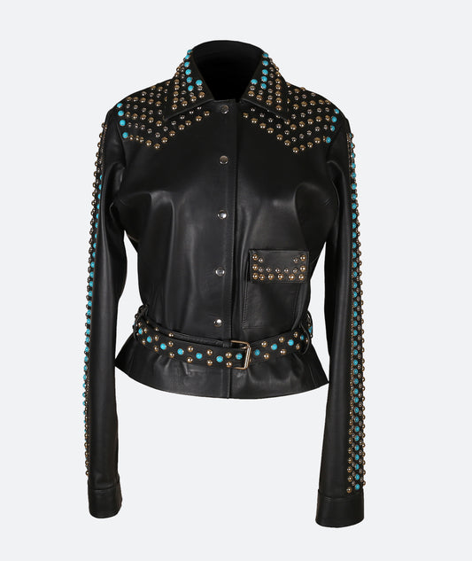 Topaz Leather Jacket Black