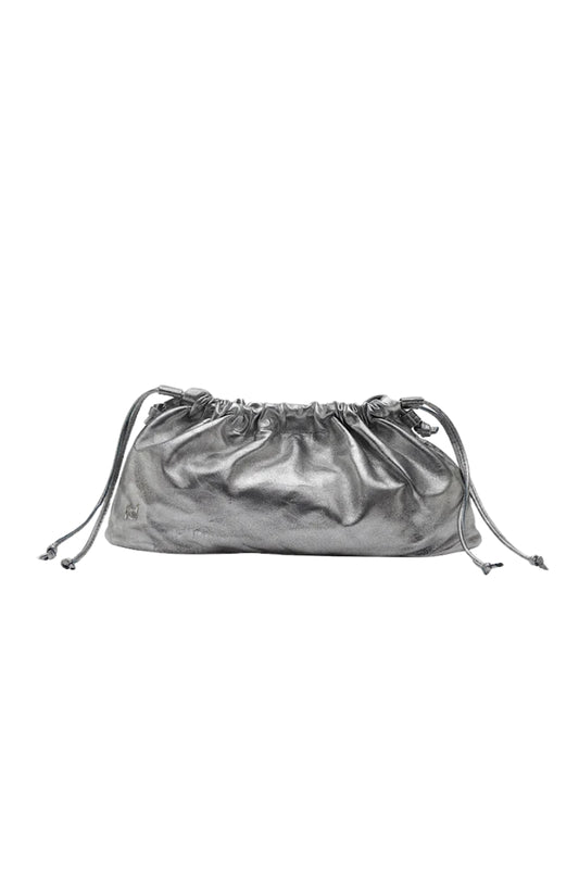 Charlie Leather Bag Washed Silver