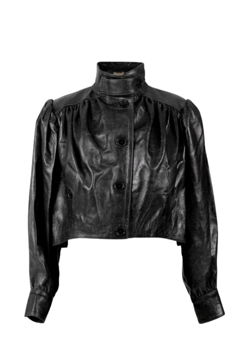 Lennox Leather Jacket Glossy Black