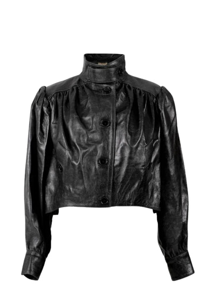 Lennox Leather Jacket Glossy Black