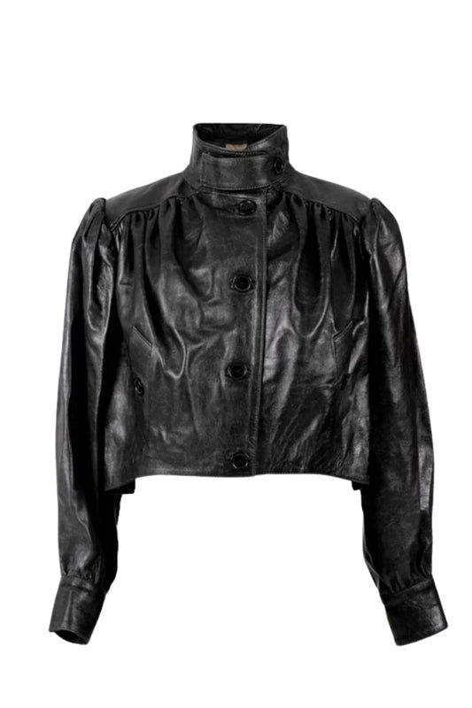 Lennox Leather Jacket Glossy Black