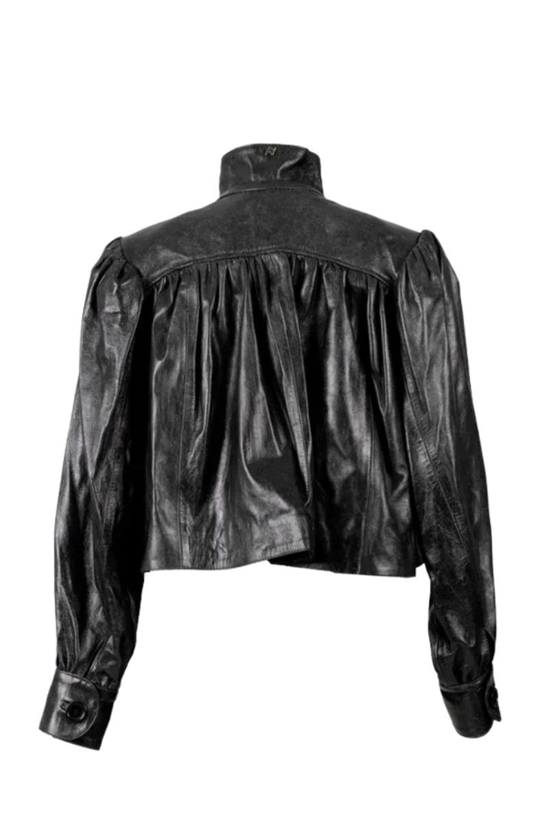 Lennox Leather Jacket Glossy Black