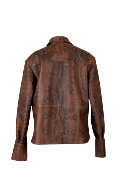 Liana Leather Shirt Snake Print