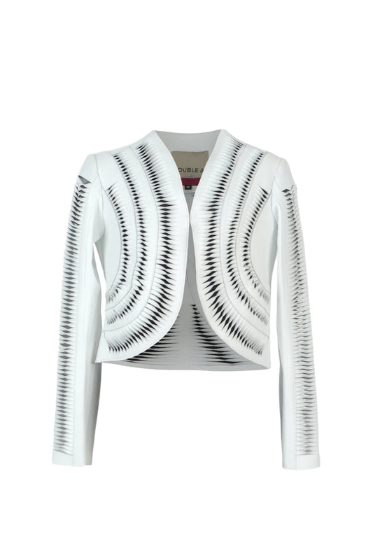 Kiara Leather Jacket White