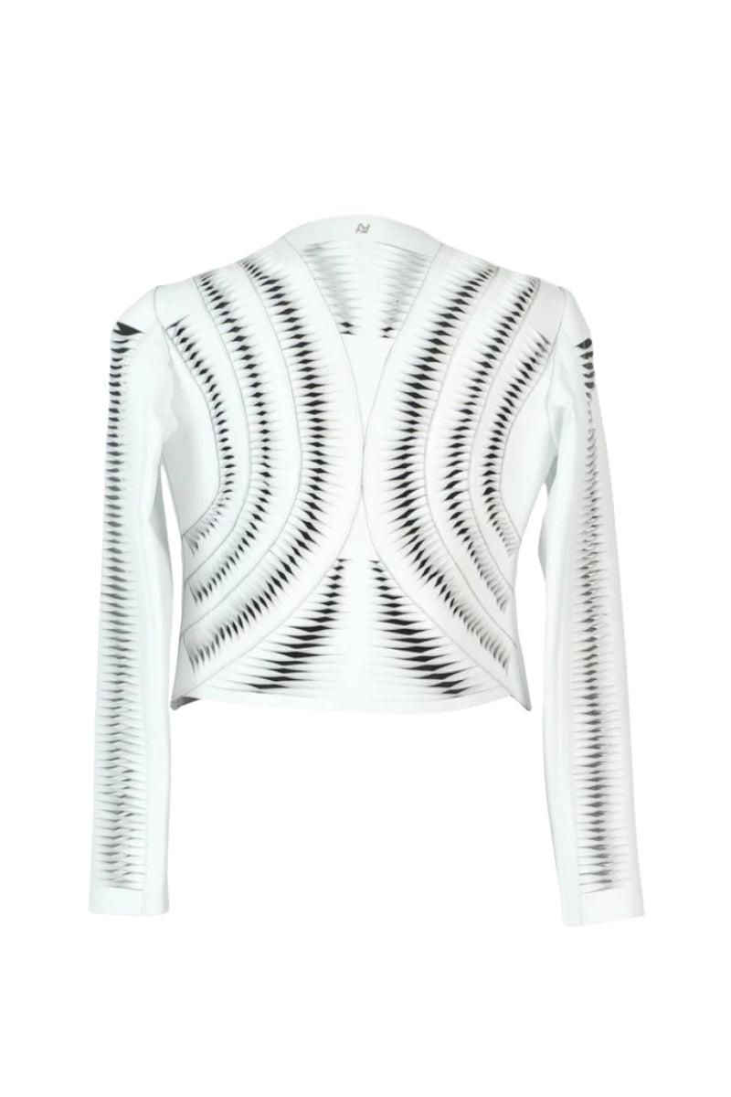 Kiara Leather Jacket White