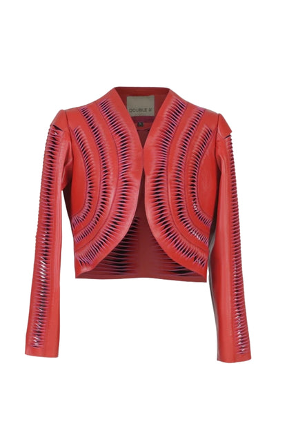 Kiara Leather Jacket Red