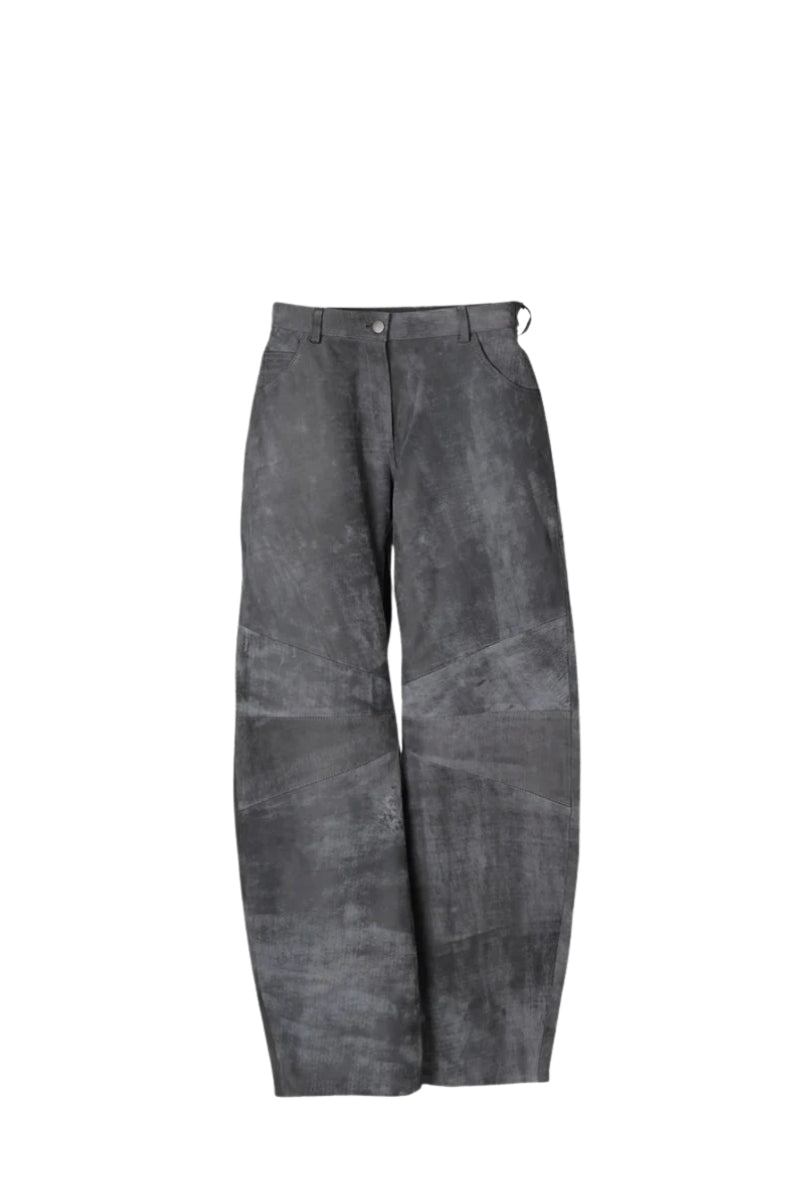 Gabriel Leather Pants Washed Grey