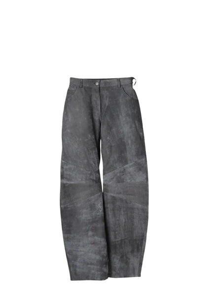 Gabriel Leather Pants Washed Grey