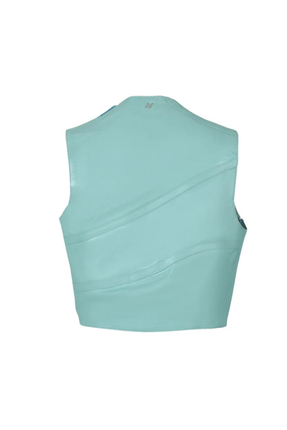 Mason Leather Vest Electric Baby Blue