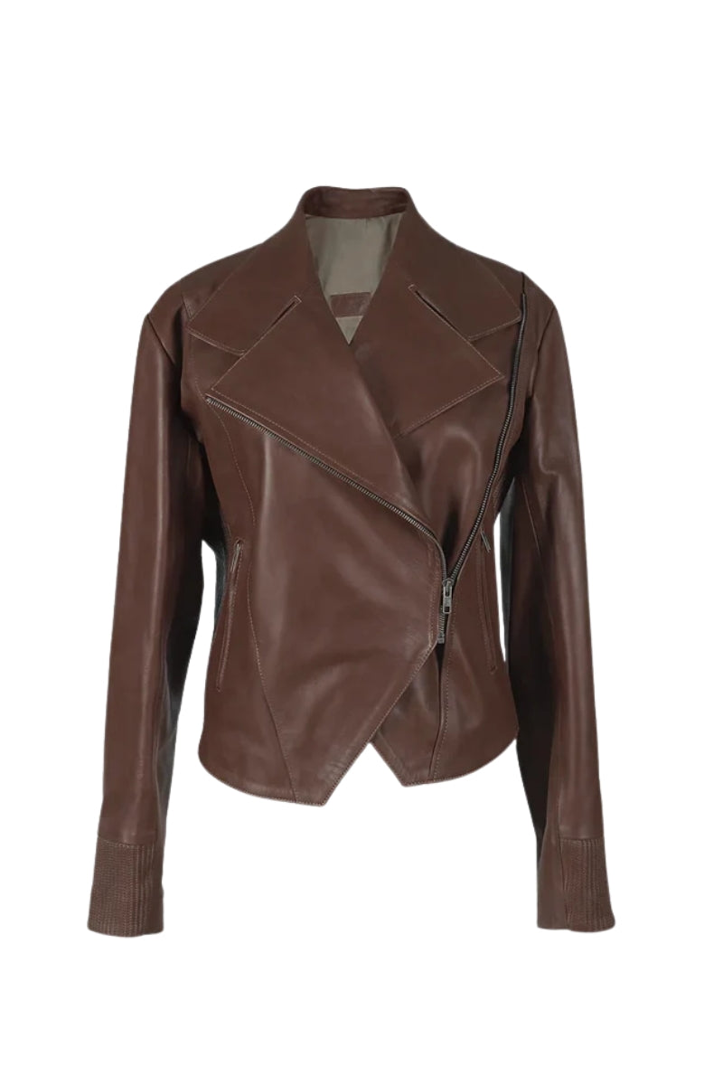 Ausborn Leather Jacket Brown
