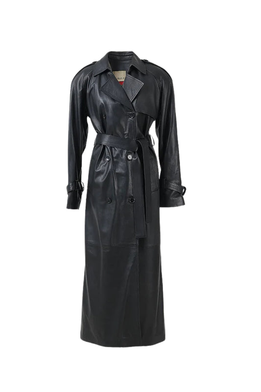 Astrid Leather Coat Black