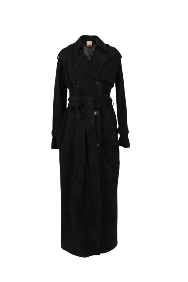 Astrid Suede Coat Black