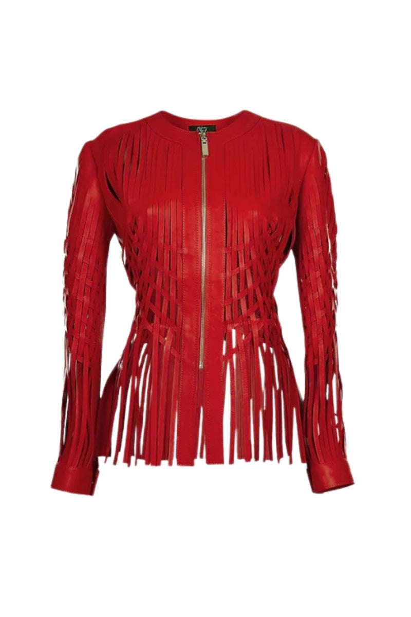 Attalea Leather Jacket Red