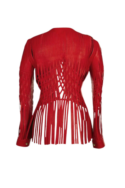 Attalea Leather Jacket Red