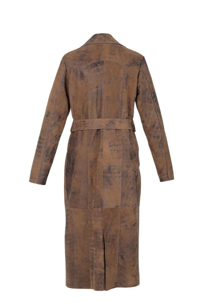 Zinnia Leather Coat Washed Brown