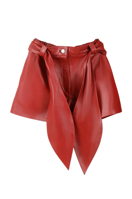 Moonbow Leather Shorts Red