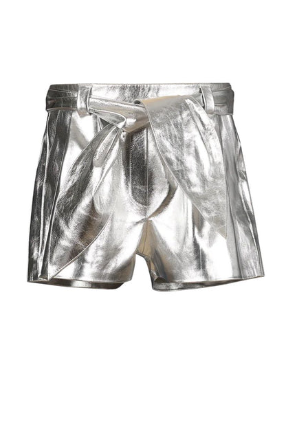 Moonbow Leather Shorts Silver
