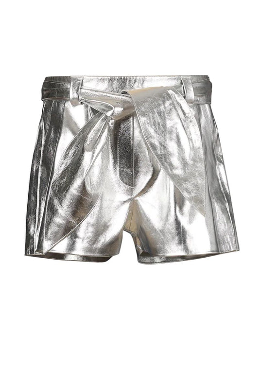 Moonbow Leather Shorts Silver