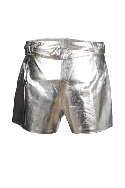 Moonbow Leather Shorts Silver
