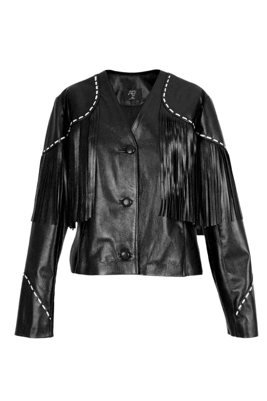 Dalida Leather Jacket Black