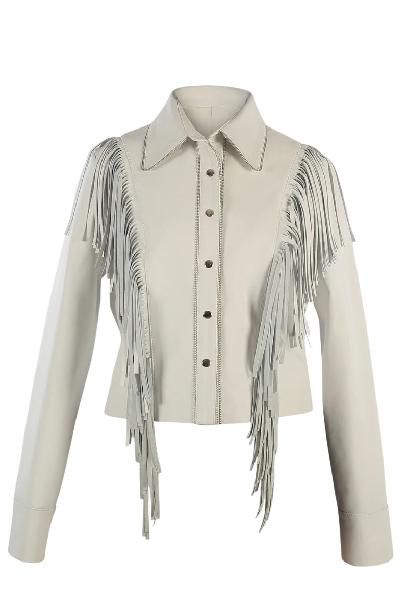 Cascade Leather Jacket White