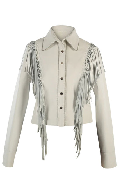 Cascade Leather Jacket White