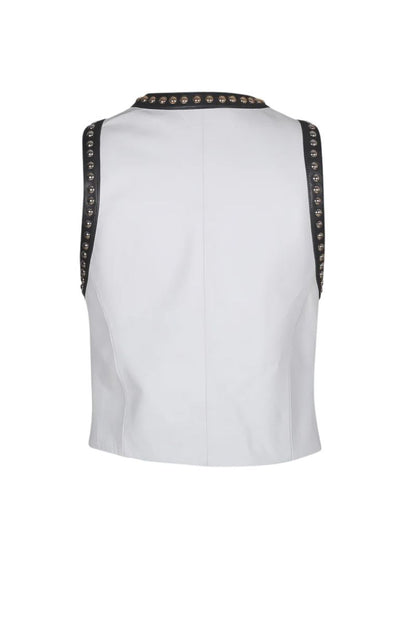 Yin Yang Studded Leather Vest