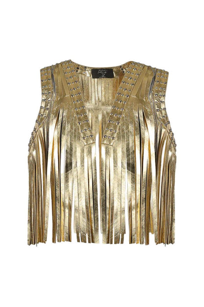 Juniper Leather Vest Gold