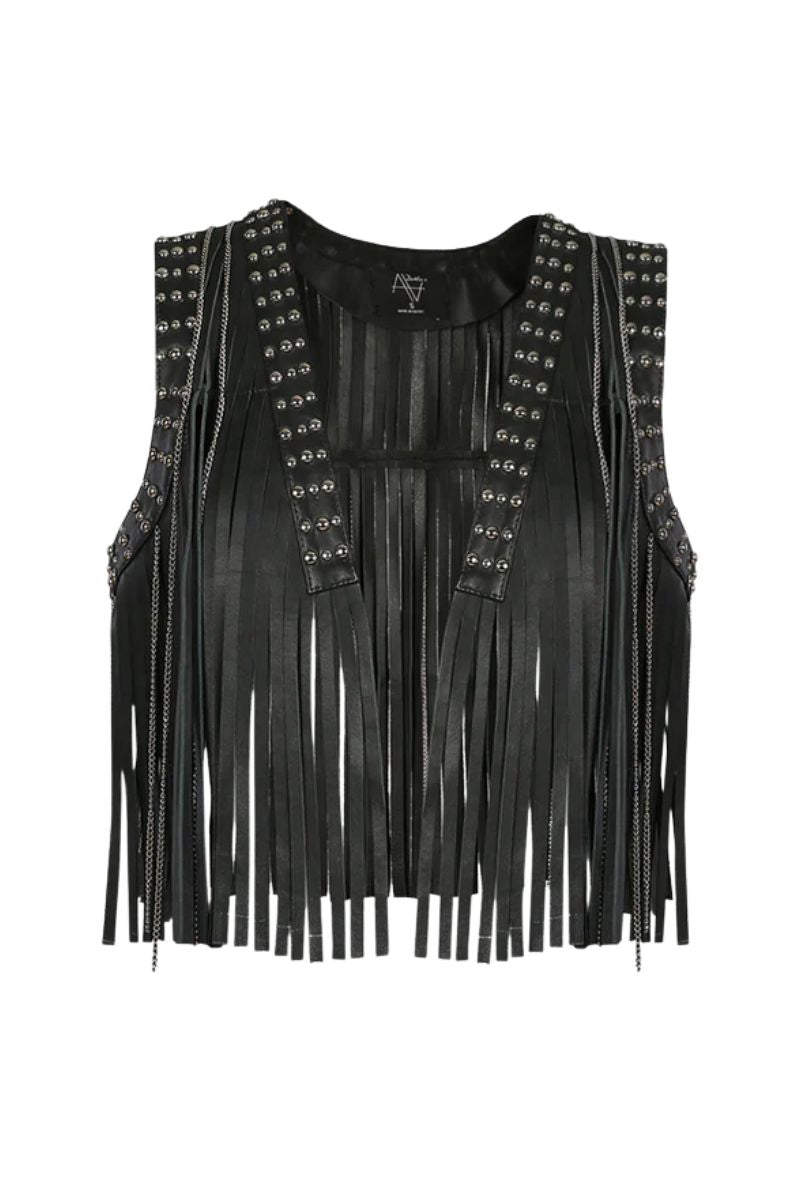 Juniper Leather Vest Black