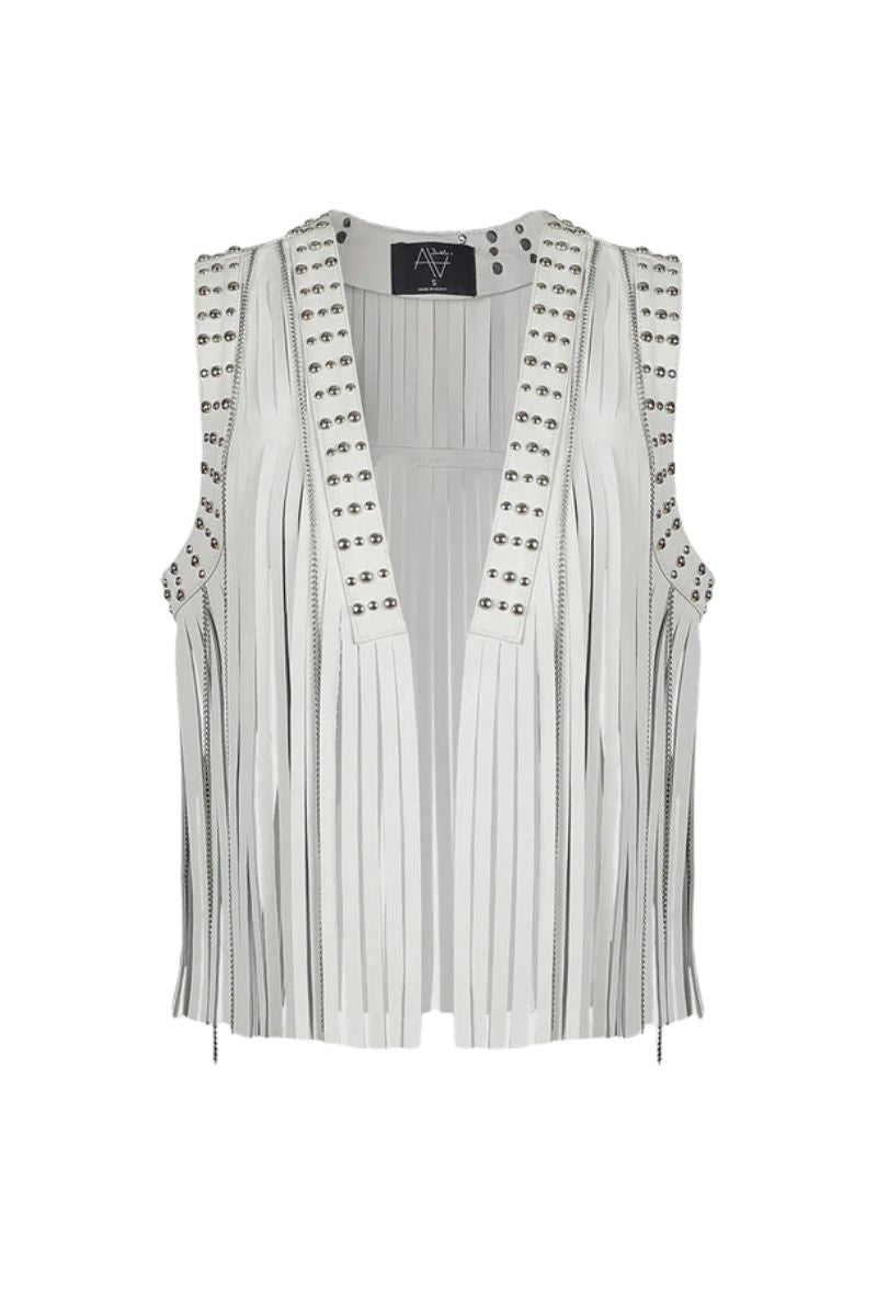 Juniper Leather Vest White