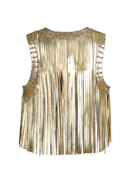 Juniper Leather Vest Gold