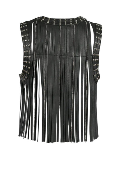 Juniper Leather Vest Black
