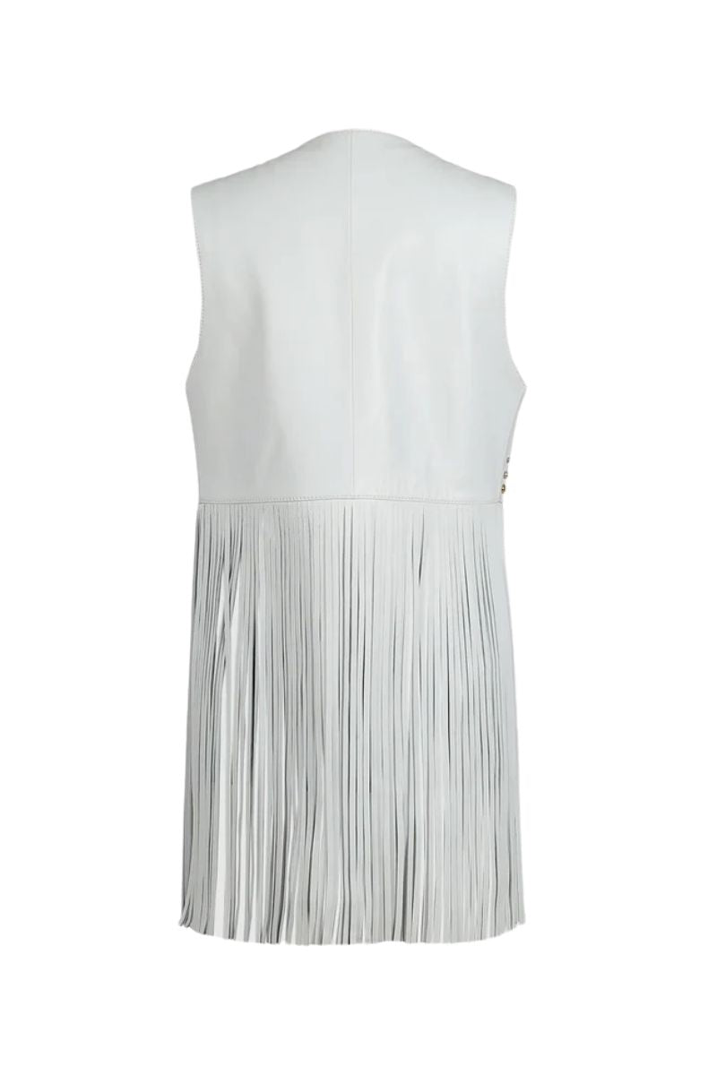 Clair De Lune Leather Vest White