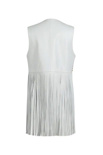 Clair De Lune Leather Vest White