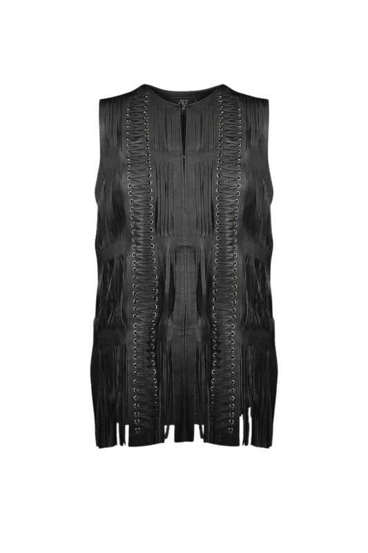 Caniayla Leather Vest Black