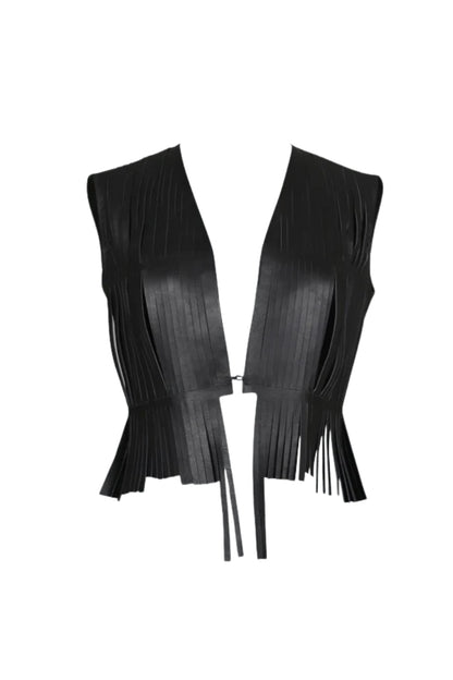 Ayla Leather Vest Black