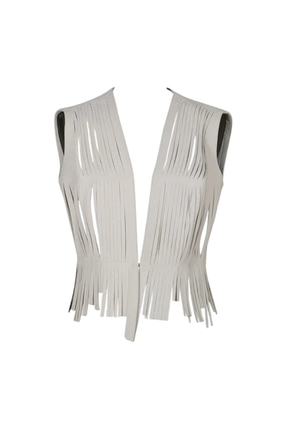 Ayla Leather Vest White
