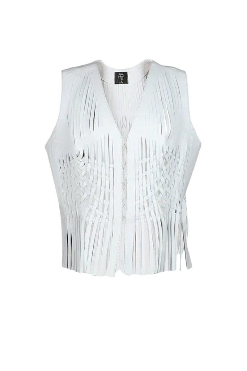 Attalea Leather Vest White