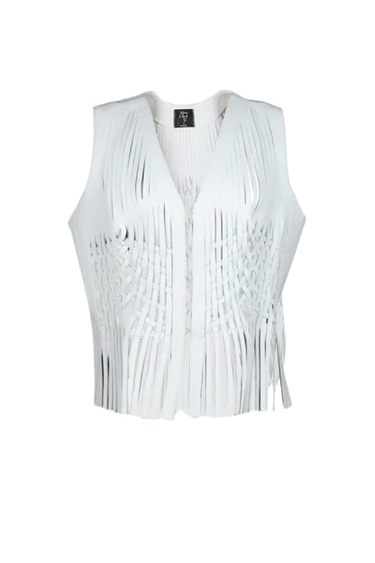 Attalea Leather Vest White