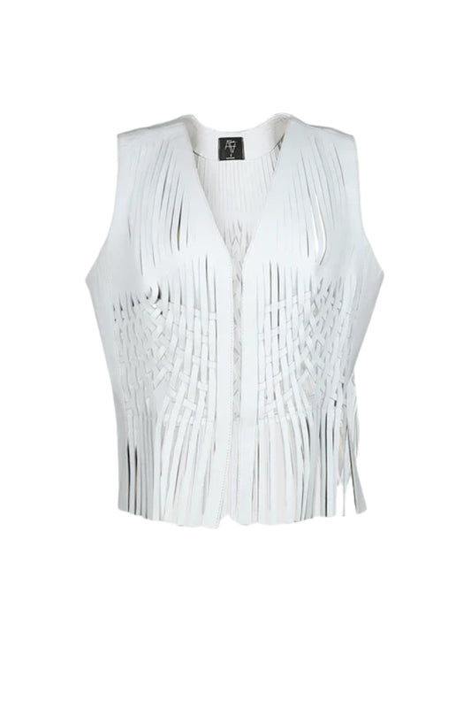 Attalea Leather Vest White