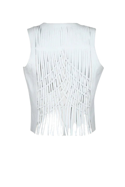 Attalea Leather Vest White