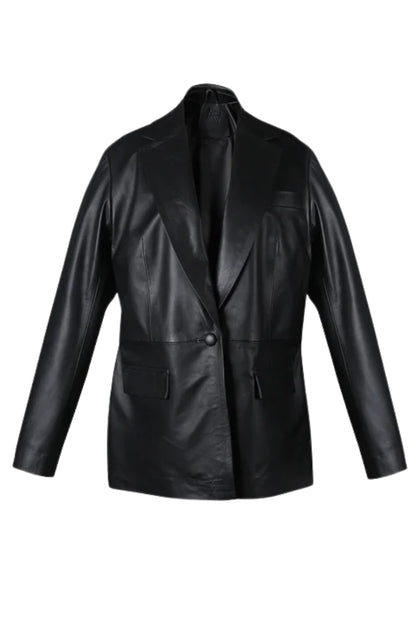 Polaris Leather Blazer Black