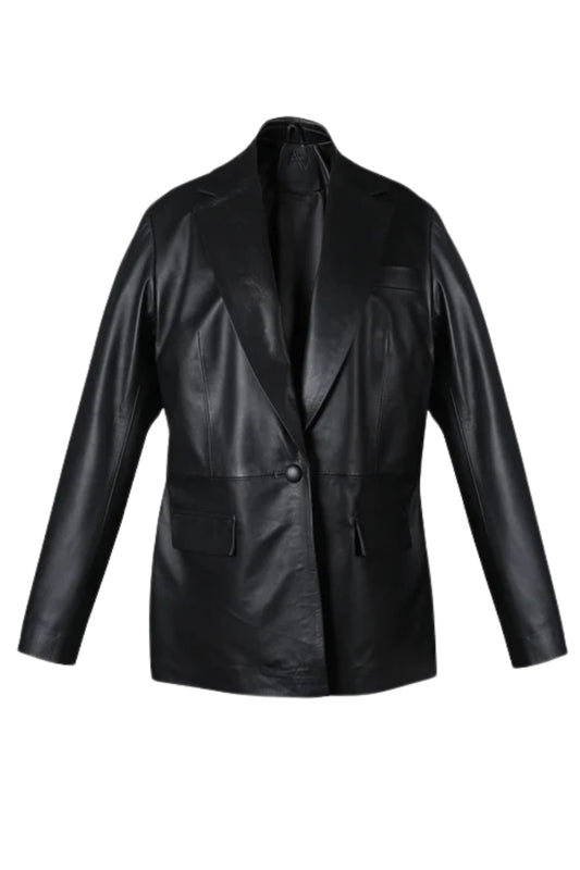 Polaris Leather Blazer Black