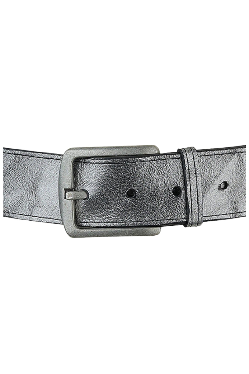 Lincoln Leather Belt Washed Silver